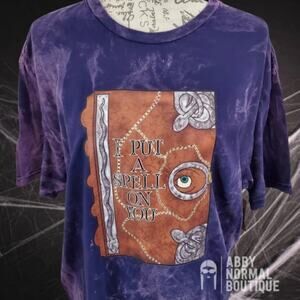 Witches Book HP Sisters Purple Halloween Tee, Large